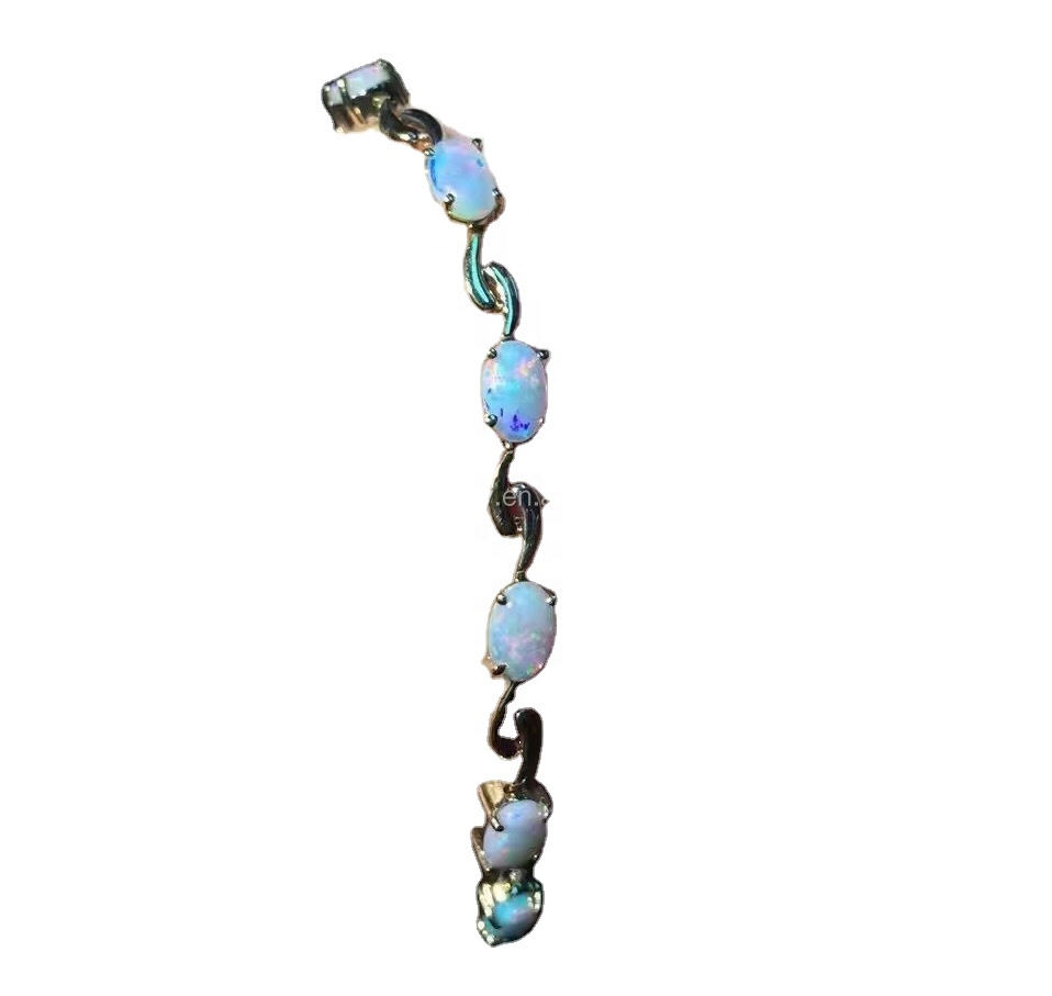 Intaglio in argento sterling 925 Inlay Bracciale in natura naturale gioielli 10