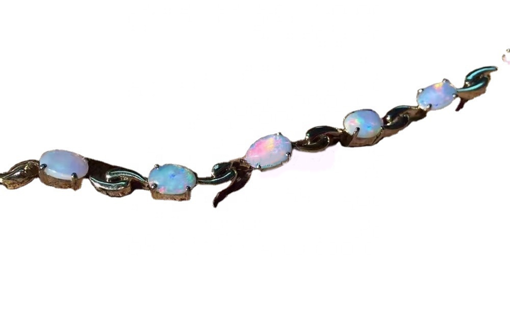 Intaglio in argento sterling 925 Inlay Bracciale in natura naturale gioielli 12