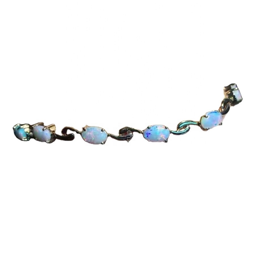 Intaglio in argento sterling 925 Inlay Bracciale in natura naturale gioielli 16