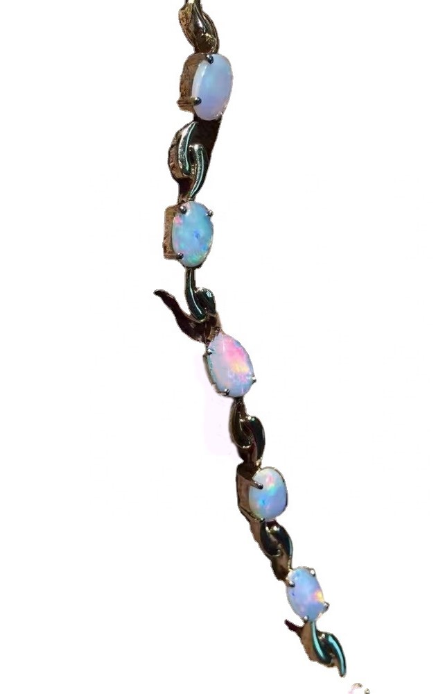 Intaglio in argento sterling 925 Inlay Bracciale in natura naturale gioielli 18