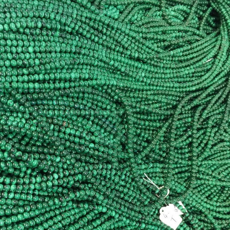 യഥാർത്ഥ പ്രകൃതിദത്ത പച്ച മലാച്ചൈറ്റ് അയഞ്ഞ കൊന്തകൾ വർദ്ധനവ് ഉണ്ടാക്കുന്നു 9