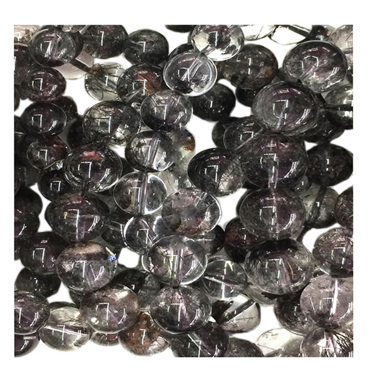 ខ្សែដៃថ្មខៀវ Quartz ពណ៌ខ្មៅសម្រាប់គ្រឿងអលង្ការ 15