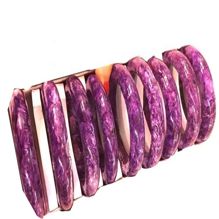 55-60mm inside diameter natural charoite bangle 100% Genuine Natural Charoite Jade Bracelet Lady Jade Charm Bangle Amulet Lucky 9