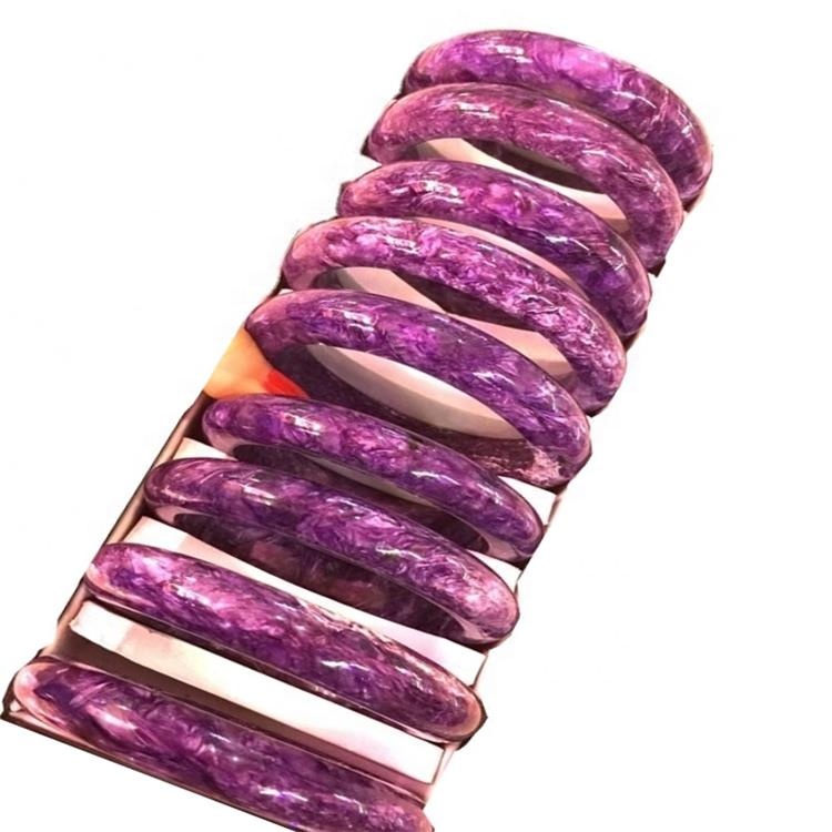 55-60mm inside diameter natural charoite bangle 100% Genuine Natural Charoite Jade Bracelet Lady Jade Charm Bangle Amulet Lucky 11