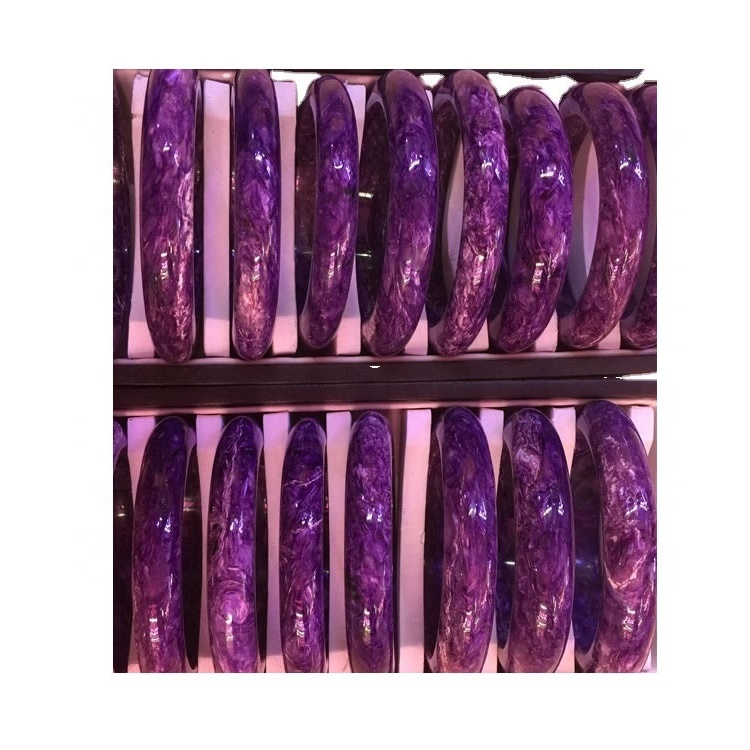 55-60mm inside diameter natural charoite bangle 100% Genuine Natural Charoite Jade Bracelet Lady Jade Charm Bangle Amulet Lucky 15