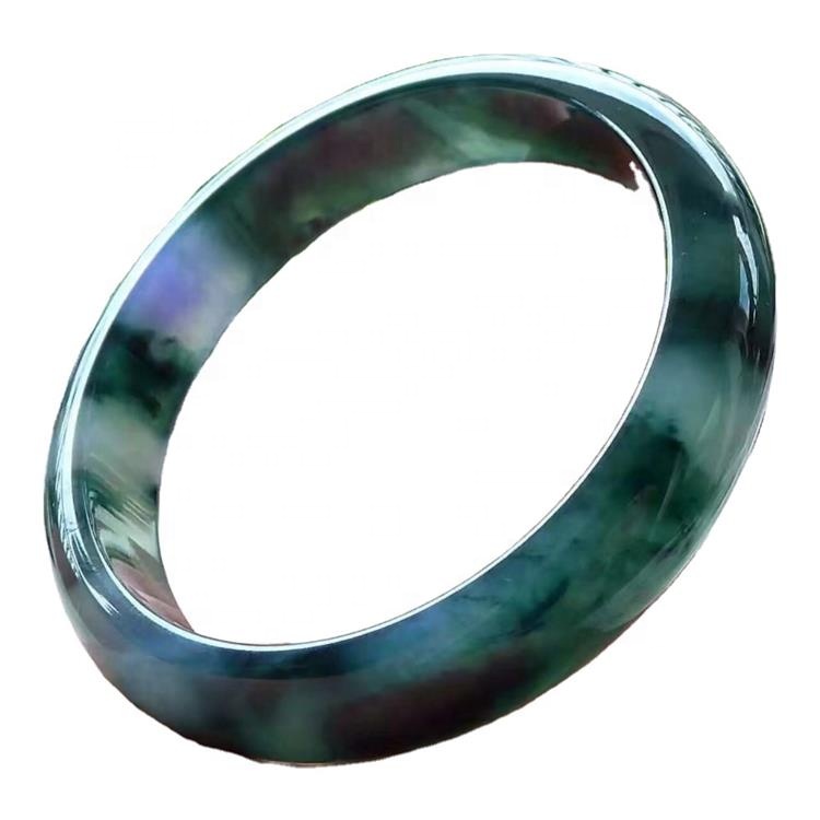 100% de alta calidad Myanmar Green Jade Brazalets Lady Pure Emerald Seco Jadeite Charm Bangle Amuleto Pulsera Lucky para BA 9