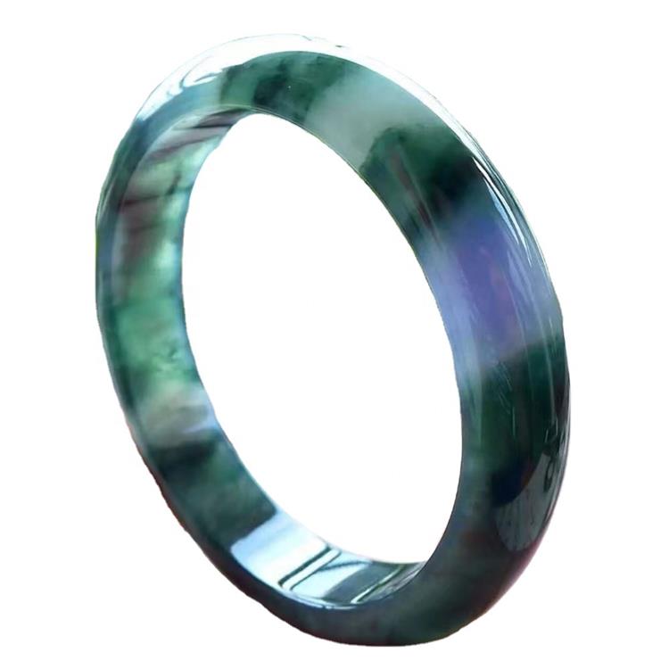 100% de alta calidad Myanmar Green Jade Brazalets Lady Pure Emerald Seco Jadeite Charm Bangle Amuleto Pulsera Lucky para BA 11
