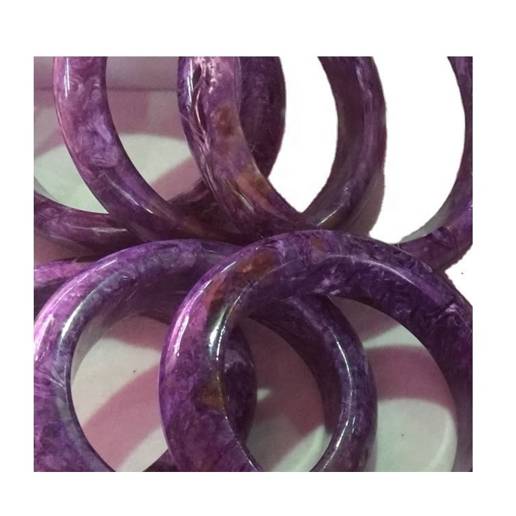 Top 53mm Natural Ungu Charple Bangle Gelang Deep Ungu Charoite Siberian Stone Besar Charoite Gelang 9