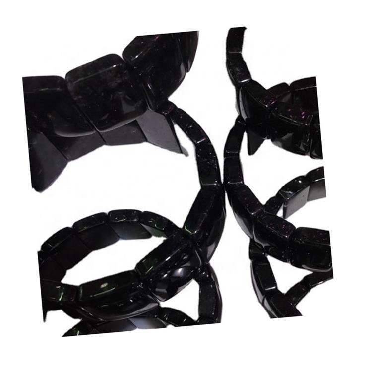 Brazaletes de piedras preciosas de cuarzo rutiladas negras naturales para joyería negra de cuarzo piedras preciosas cristalinas raras raras raras 13