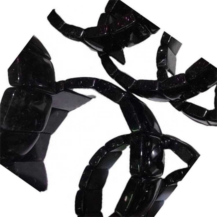 Brazaletes de piedras preciosas de cuarzo rutiladas negras naturales para joyería negra de cuarzo piedras preciosas cristalinas raras raras raras 15