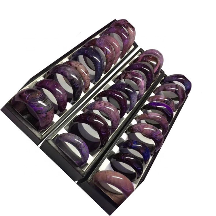 Ntshav sugilite bangle ntxhib pob zeb hlaws lag luam wholesale Gemstone ntxim nyiam cov hniav nyiaj hniav kub poj niam ntxhais ntxim hlub khoom plig 9