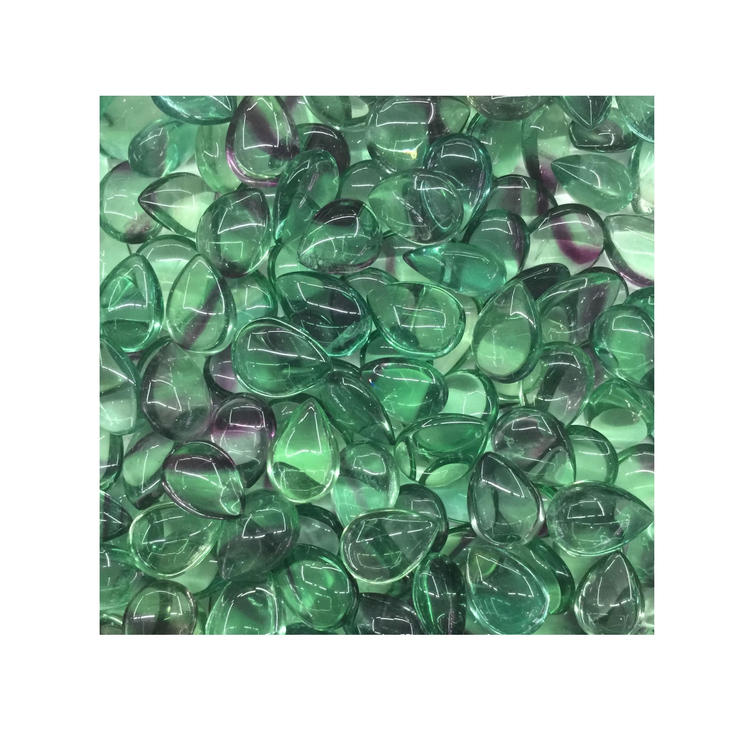 I-Fluoria Cabochon Gemstone Gede Pear Sahle ubucwebe benza itshe le-Gemstone 13
