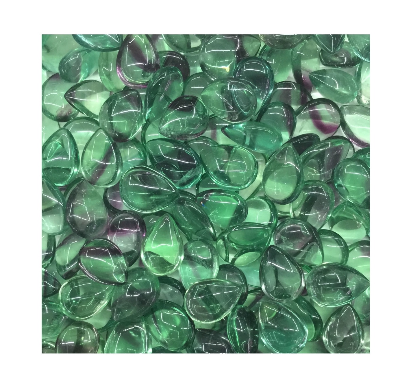 I-Fluoria Cabochon Gemstone Gede Pear Sahle ubucwebe benza itshe le-Gemstone 15