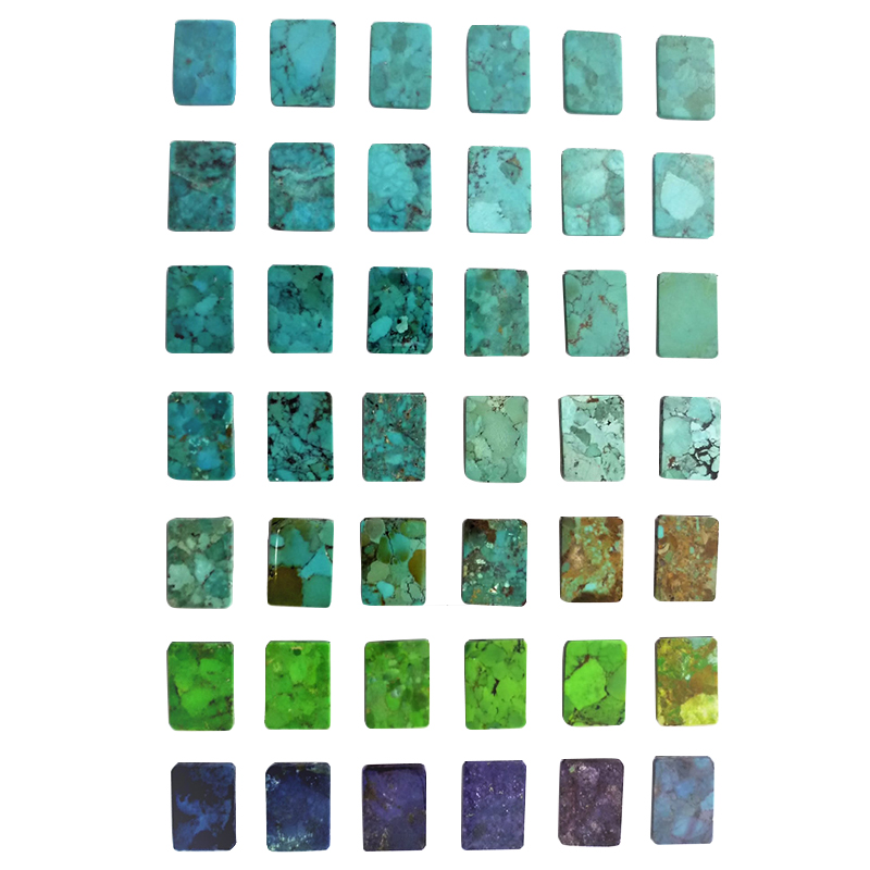 Top Quality Sky Blue Turquoise Certifié Naturel Gemstone Stock Rougle Couleur Purple Couleur Naturel Compressé Turquoise 17