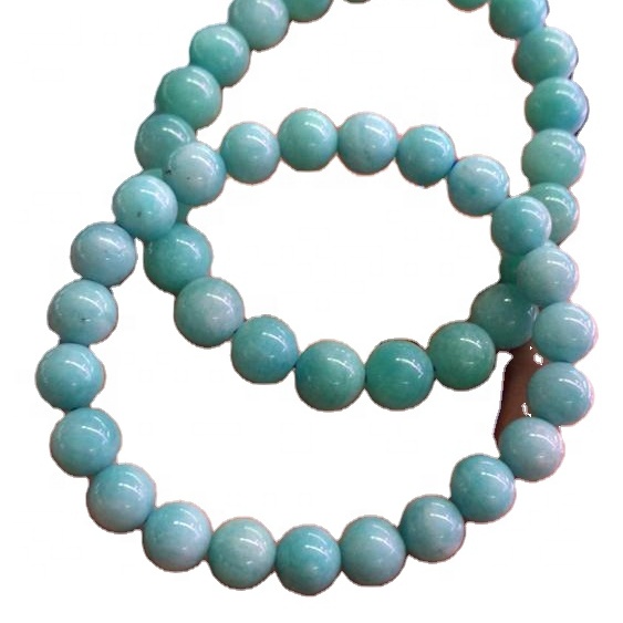 លក់ដុំនៅលើដីប៉េរូធម្មជាតិរលុងធម្មជាតិខៀវអង្កាំរបស់ Amazonite 15