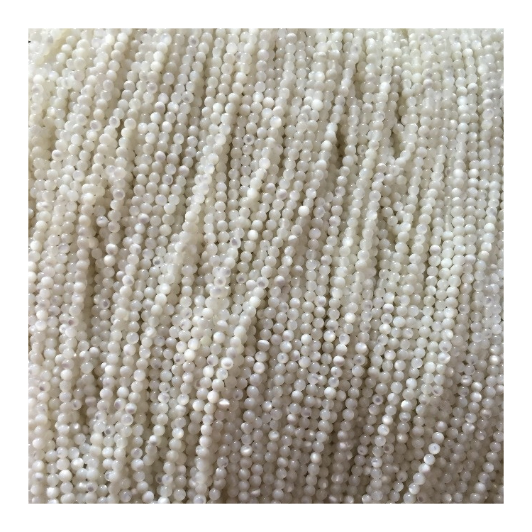 വലുപ്പം 2 എംഎം 2.25 മിമി 2.5 മിമി 2.75 മി.എം 2.75 എംഎം പ്രകൃതിദത്ത വെളുത്ത ആഴക്കടൽ ഷെൽ ട്രഡാക്ന റ round ണ്ട് ബീഡുകൾ 9