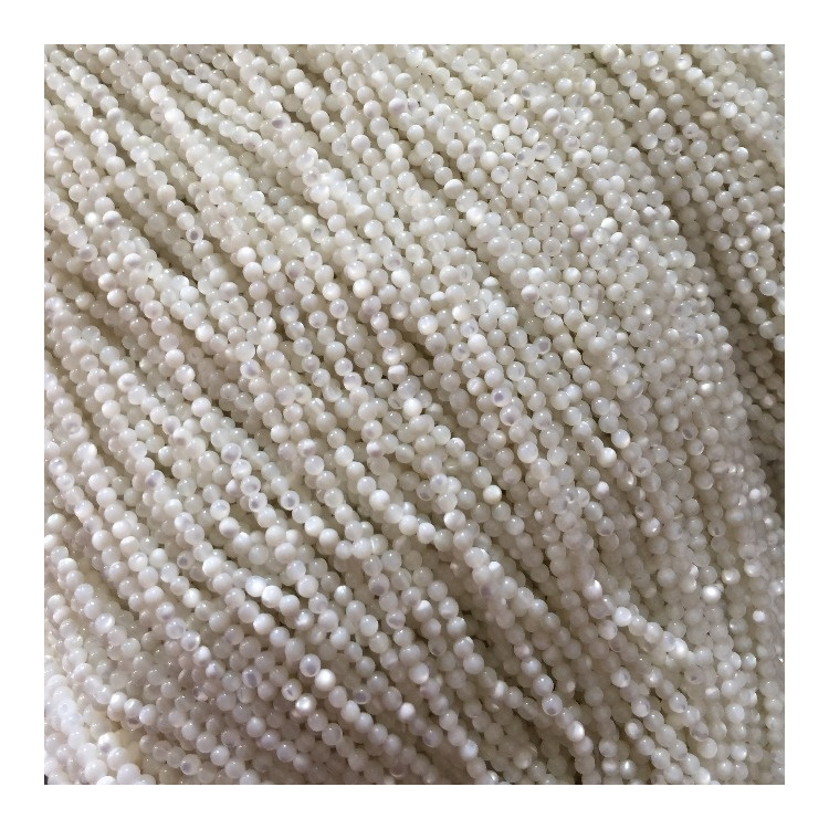 വലുപ്പം 2 എംഎം 2.25 മിമി 2.5 മിമി 2.75 മി.എം 2.75 എംഎം പ്രകൃതിദത്ത വെളുത്ത ആഴക്കടൽ ഷെൽ ട്രഡാക്ന റ round ണ്ട് ബീഡുകൾ 7