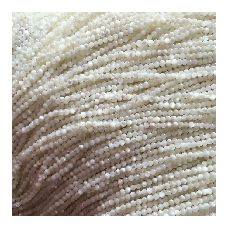 വലുപ്പം 2 എംഎം 2.25 മിമി 2.5 മിമി 2.75 മി.എം 2.75 എംഎം പ്രകൃതിദത്ത വെളുത്ത ആഴക്കടൽ ഷെൽ ട്രഡാക്ന റ round ണ്ട് ബീഡുകൾ 11