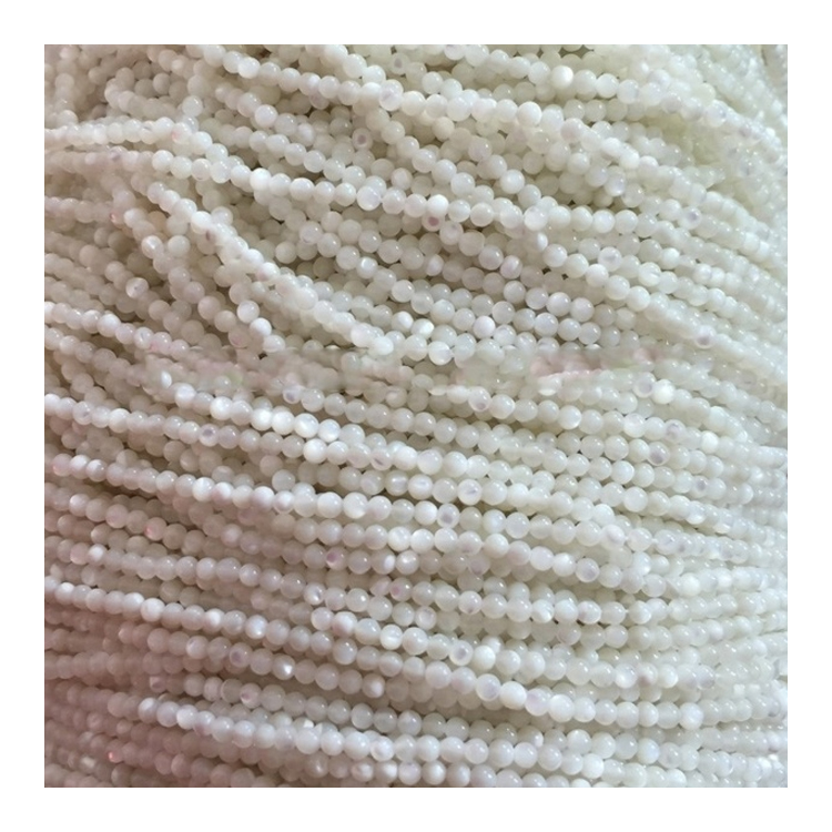 വലുപ്പം 2 എംഎം 2.25 മിമി 2.5 മിമി 2.75 മി.എം 2.75 എംഎം പ്രകൃതിദത്ത വെളുത്ത ആഴക്കടൽ ഷെൽ ട്രഡാക്ന റ round ണ്ട് ബീഡുകൾ 13