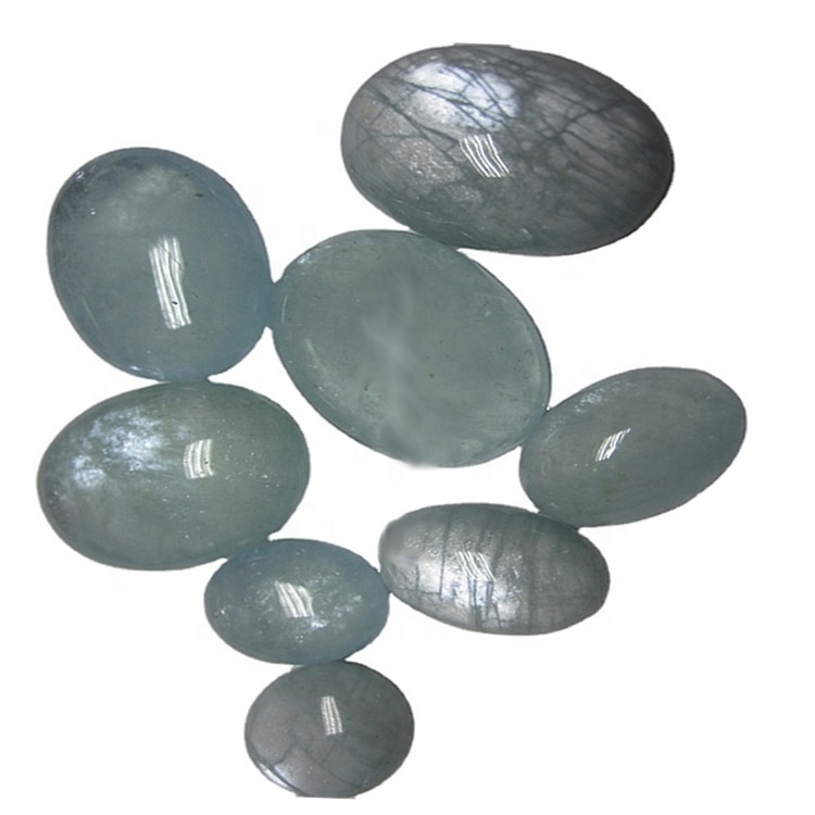 Aquamarine Cabochon សម្រាប់គ្រឿងអលង្ការគ្រឿងអលង្ការ Aquamarine MoboDochon រលុង Gemstone 9