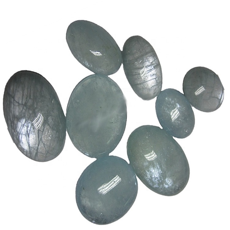 Aquamarine Cabochon សម្រាប់គ្រឿងអលង្ការគ្រឿងអលង្ការ Aquamarine MoboDochon រលុង Gemstone 15