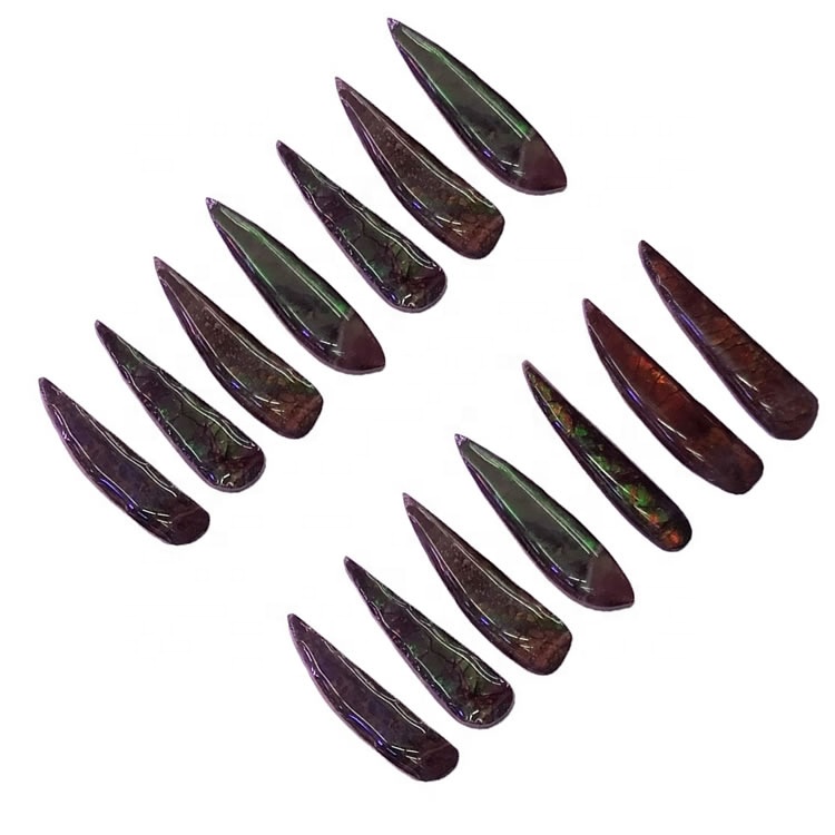 അമ്മാലൈറ്റ് ജെംസ്റ്റോൺ കാബോചോൺ ആഭരണങ്ങൾ 9