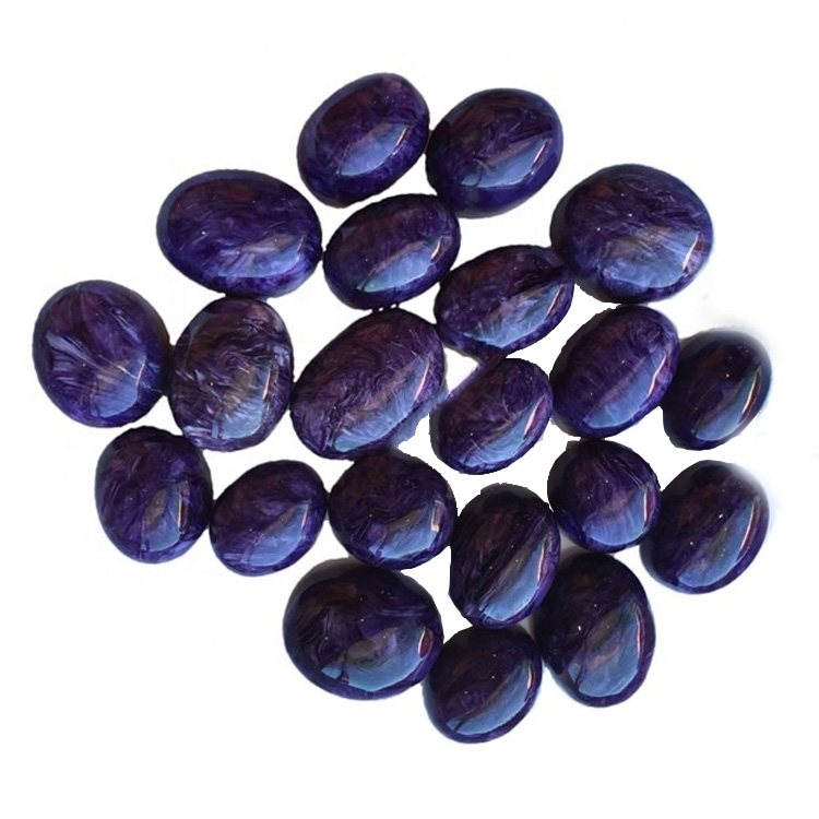 Charoite OLAL កាត់ Gemstone Cabochon សម្រាប់គ្រឿងអលង្ការកាបូធូសធម្មជាតិ 36