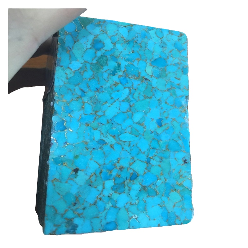 Voorraad komprimeer Natuurlik Turquoise Rough Kingman Turquoise Composite Rough Bricks Edelsteen 37