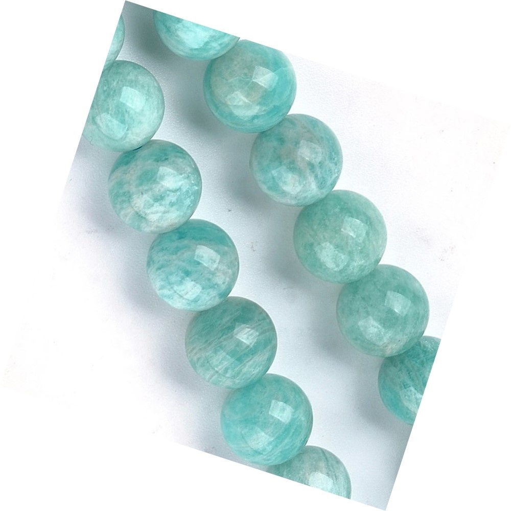 Natural Amazonita Piedra de piedras preciosas Redondo Bola suelta Perlas espaciadoras 7
