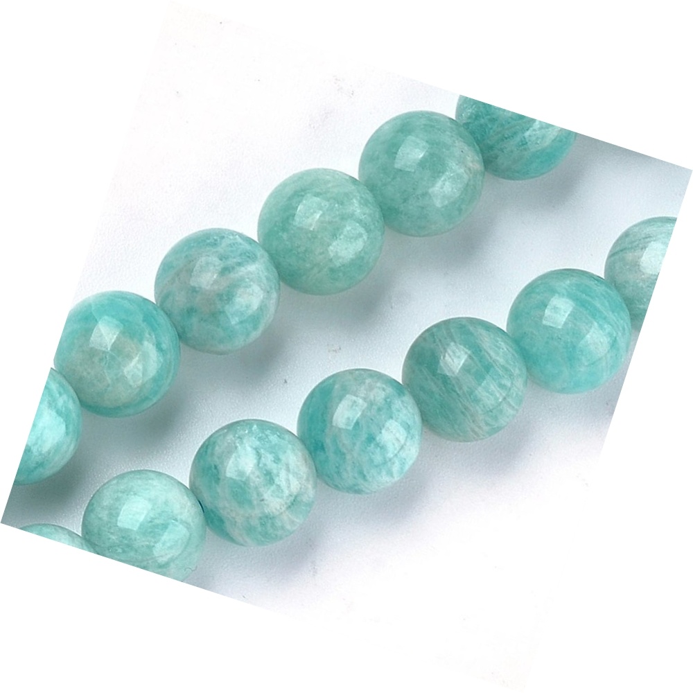 Natural Amazonita Piedra de piedras preciosas Redondo Bola suelta Perlas espaciadoras 13
