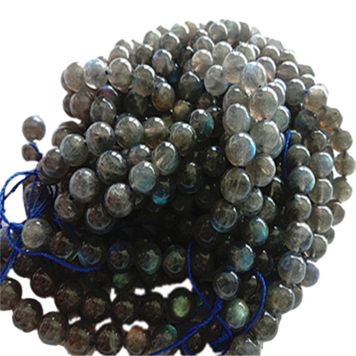 PIEDRA NATURAL 6-12MM REDONDO Labradorite Beads islámicos Wholesale 9