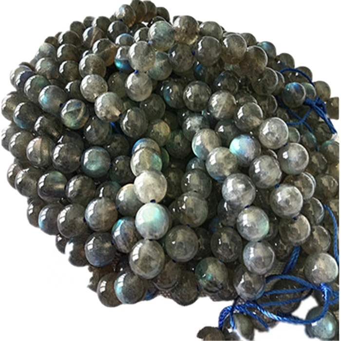 PIEDRA NATURAL 6-12MM REDONDO Labradorite Beads islámicos Wholesale 13