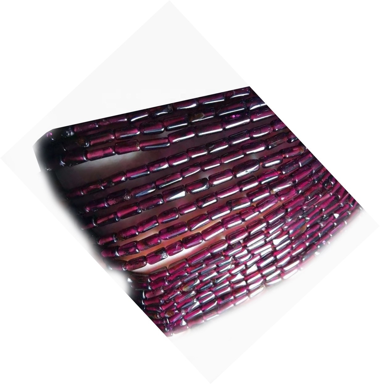 Garnet Liso Tube Beads Natural Rojo Granate Redondo Beads 15