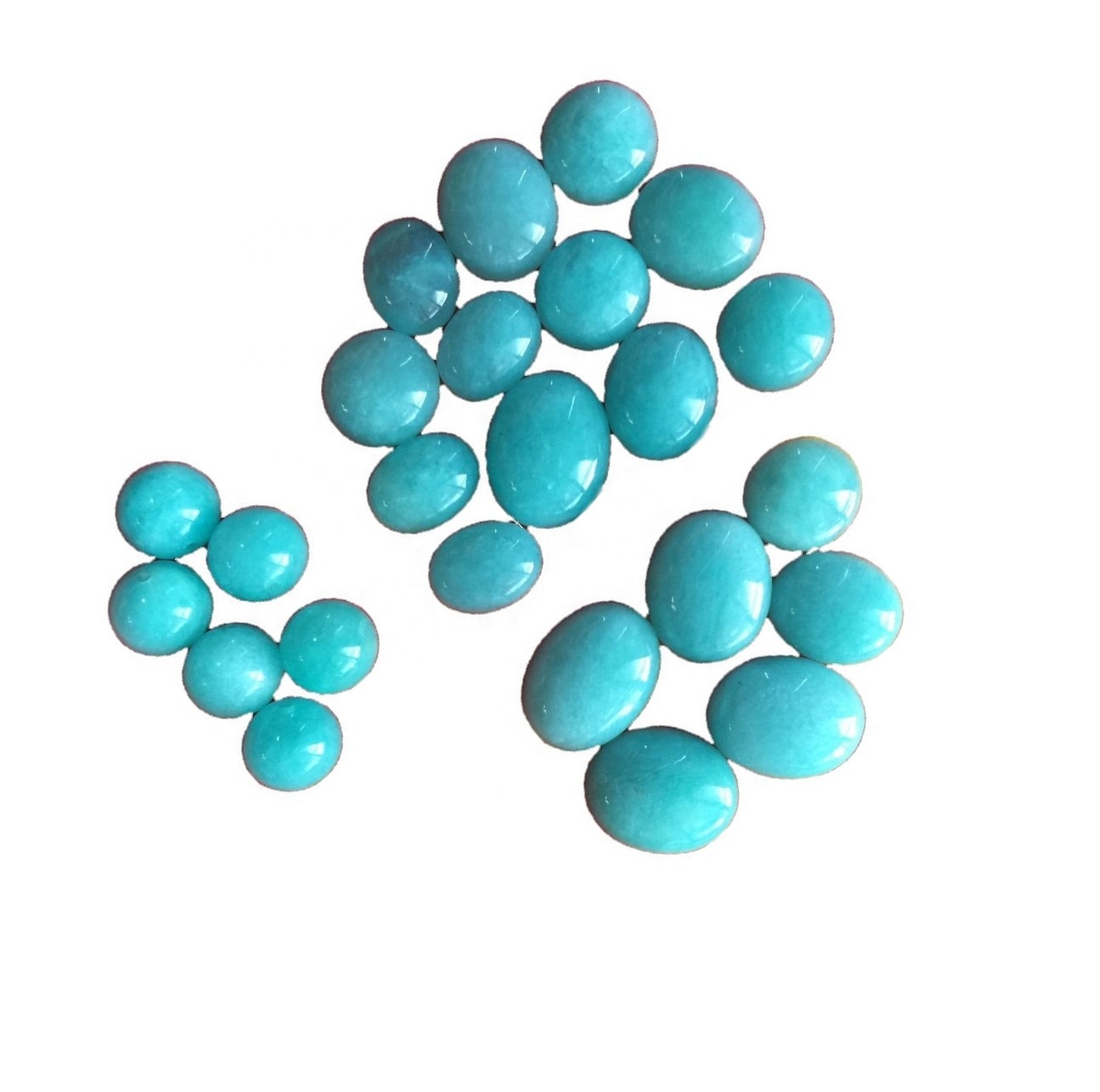 ធម្មជាតិរបស់ក្រុមហ៊ុន Amazonite Cabochon បានក្រិតក្រិតកាយសម្ព័ន្ធកាប៊ីនថ្មរលុង 7