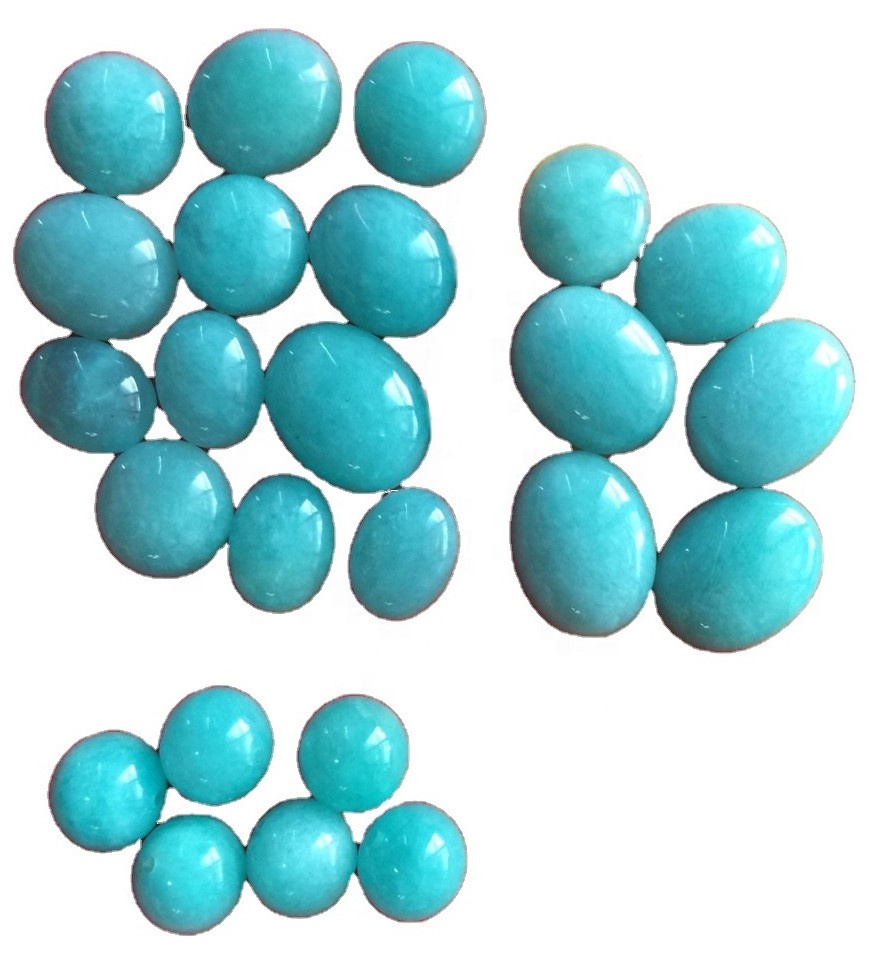 ធម្មជាតិរបស់ក្រុមហ៊ុន Amazonite Cabochon បានក្រិតក្រិតកាយសម្ព័ន្ធកាប៊ីនថ្មរលុង 9