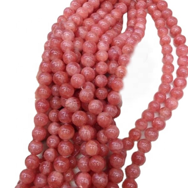Beads redondas de ródocrosita de la más alta calidad Compre al por mayor Gemstone Beads Strands 7