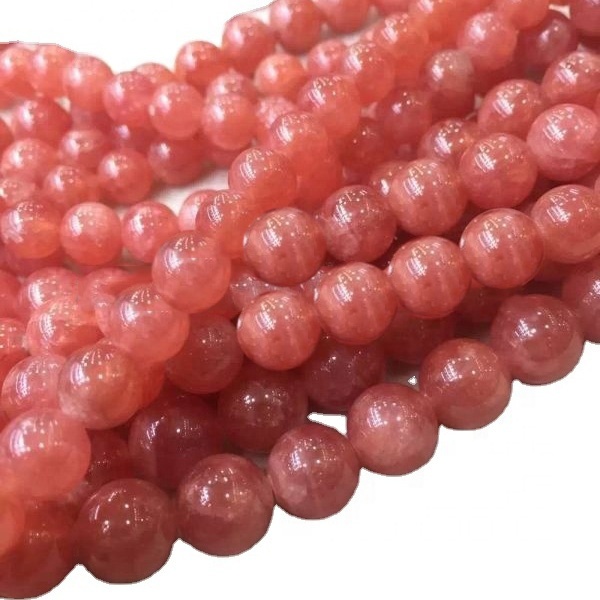 Beads redondas de ródocrosita de la más alta calidad Compre al por mayor Gemstone Beads Strands 15
