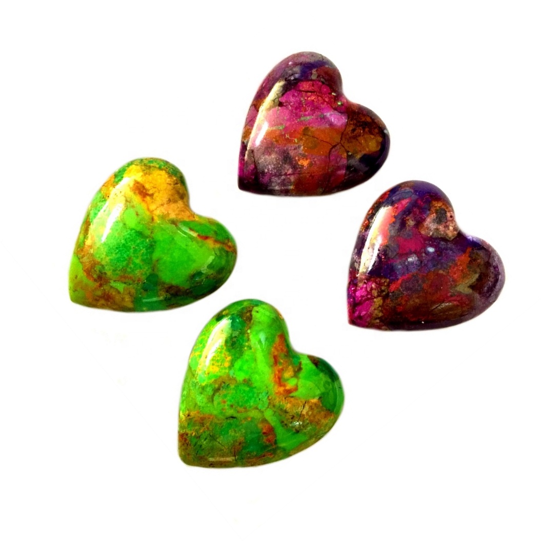 藍色綠松石Cabochon Love Heart Turquoise Stone Black Matrix Gemstone Cabochons 12mm 16mm 25mm 7
