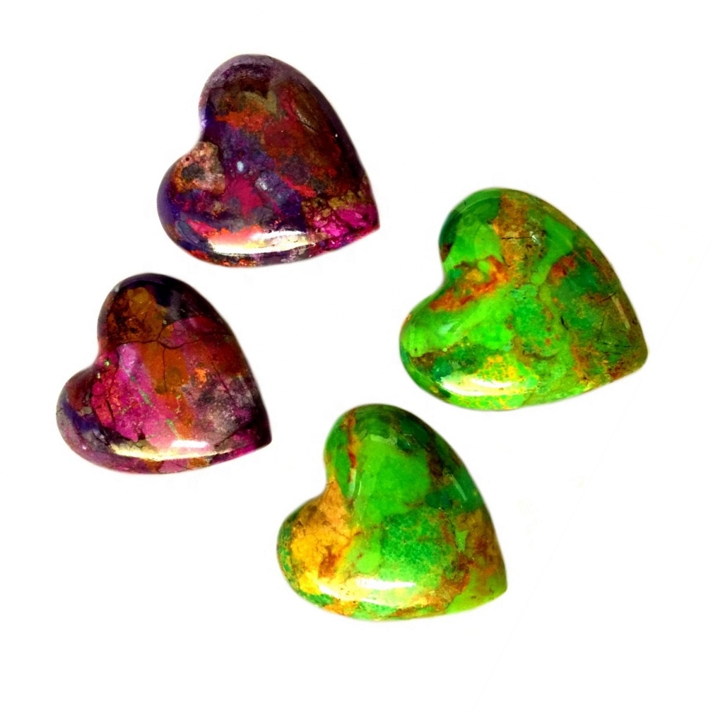 藍色綠松石Cabochon Love Heart Turquoise Stone Black Matrix Gemstone Cabochons 12mm 16mm 25mm 9