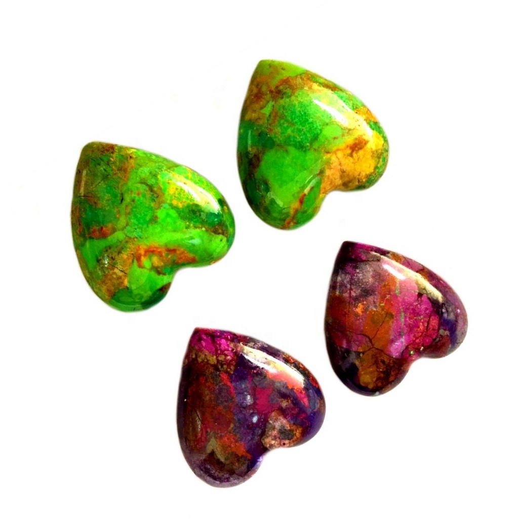 藍色綠松石Cabochon Love Heart Turquoise Stone Black Matrix Gemstone Cabochons 12mm 16mm 25mm 15