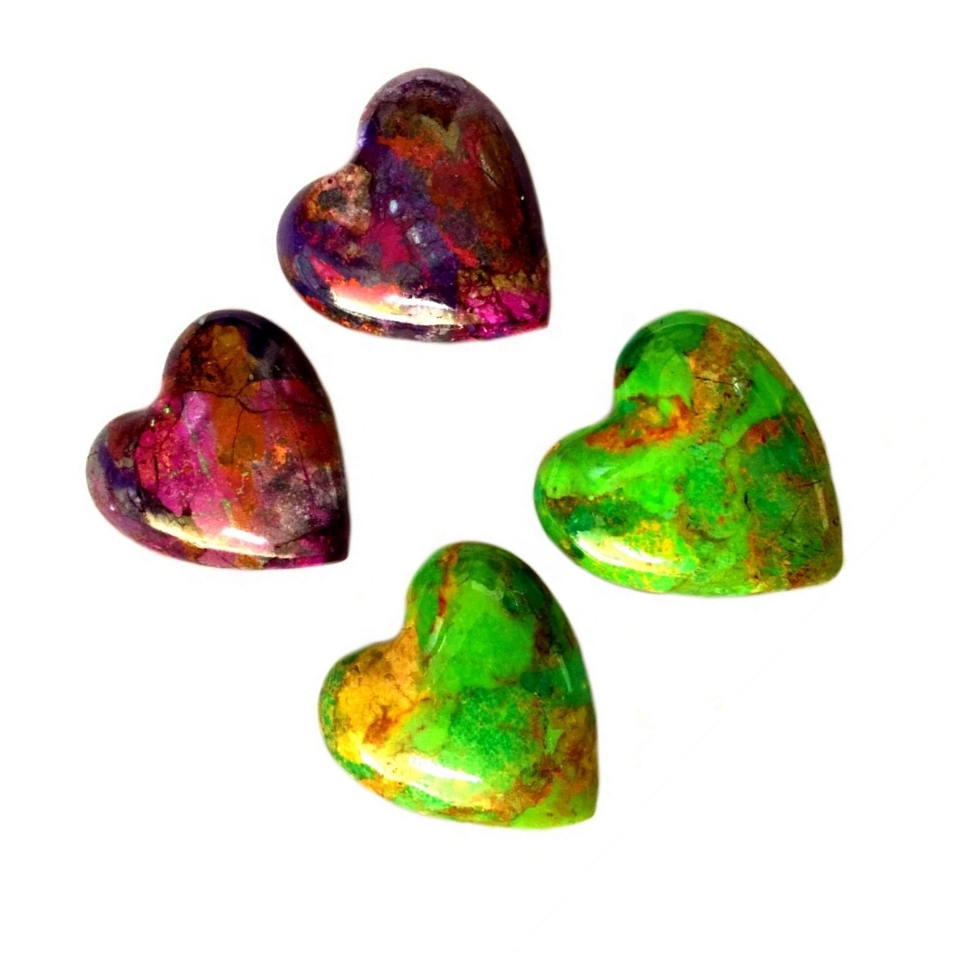 藍色綠松石Cabochon Love Heart Turquoise Stone Black Matrix Gemstone Cabochons 12mm 16mm 25mm 13