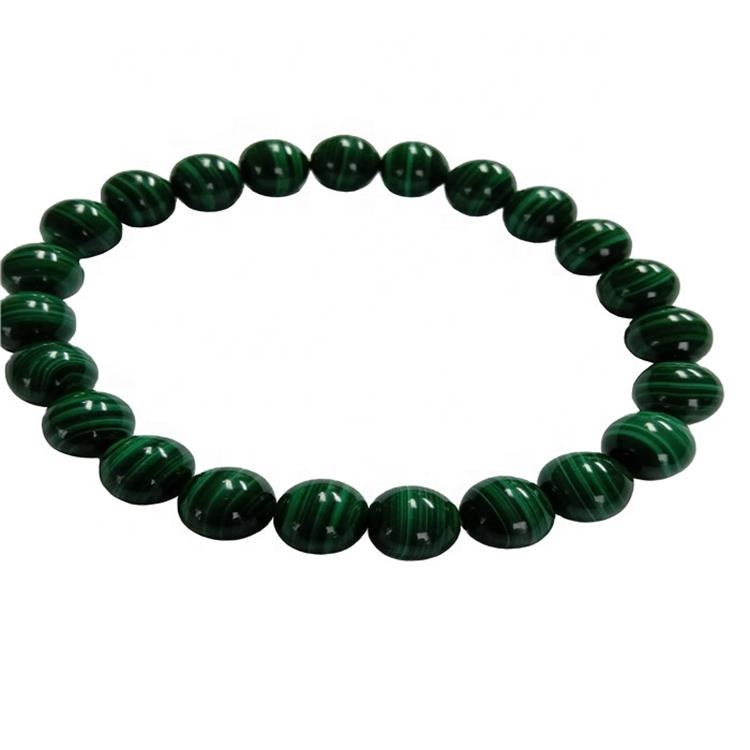 Hot-Slae 8mm Żibeġ Malachite Bracelet elastika Malachite Gemstone Bracelet Gemstone Għall Guys 7
