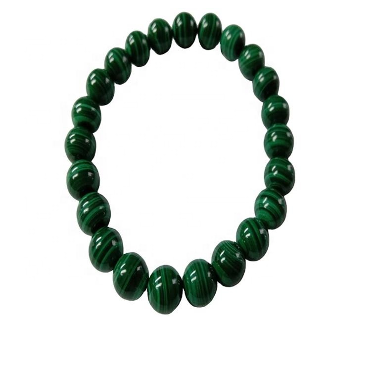 Hot-Slae 8mm Żibeġ Malachite Bracelet elastika Malachite Gemstone Bracelet Gemstone Għall Guys 13