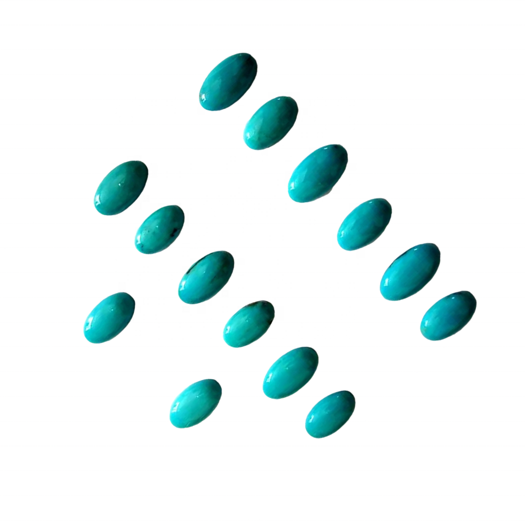 Turquoise Oval Cabochon Gemstone Flat Back Natural Loose Cabochons | Naravna turkizna | 12x16mm ovalne kabine 13