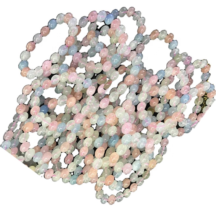 Kalesale Gemsstone Morganite Carving Buddha Buddha Beads Makes 13