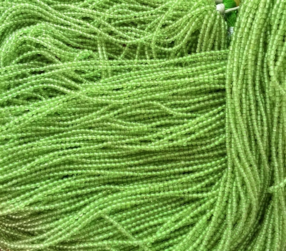 1.8mm 2mm 2.25mm 2.5mm 2.75mm Natuurlike edelsteen Chrysolite Olivine Round Beads Maak groothandel 15