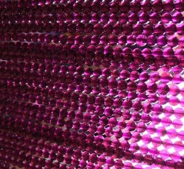 Granos de granate rojos naturales Forma redonda facetada para pulseras Collar de bricolaje Joyas de bricolaje Haciendo gemas Piedra espaciadora 15