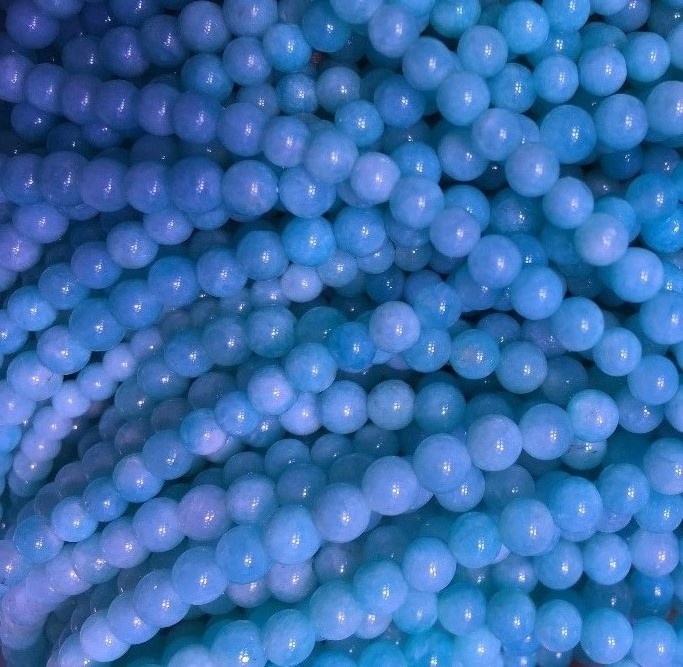 Cuentas redondas amazonitas Polidas apagadas Amazonita Blue Stone Beads Natural Russian Amazonita 13