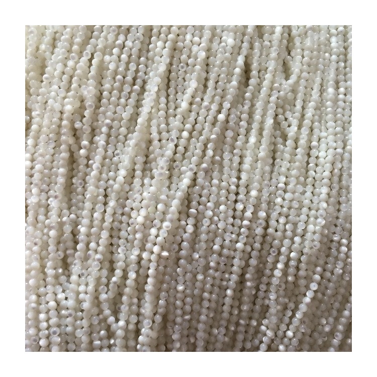 Tamaño 4mm 4.25mm 4.5mm 4,75mm Natural Blanco Mar Cáscara de mar Tridacna Redondo Beads 15