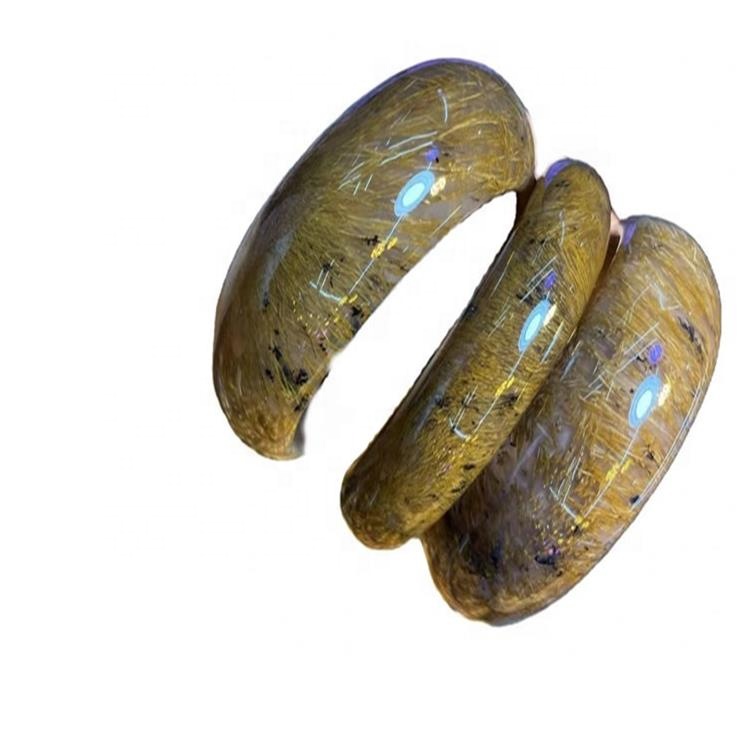 Природно срушени кварцни Бангле Натурал Бразилски Рутилирао Куартз наруквица специјални поклон за њему брзу испоруку 13